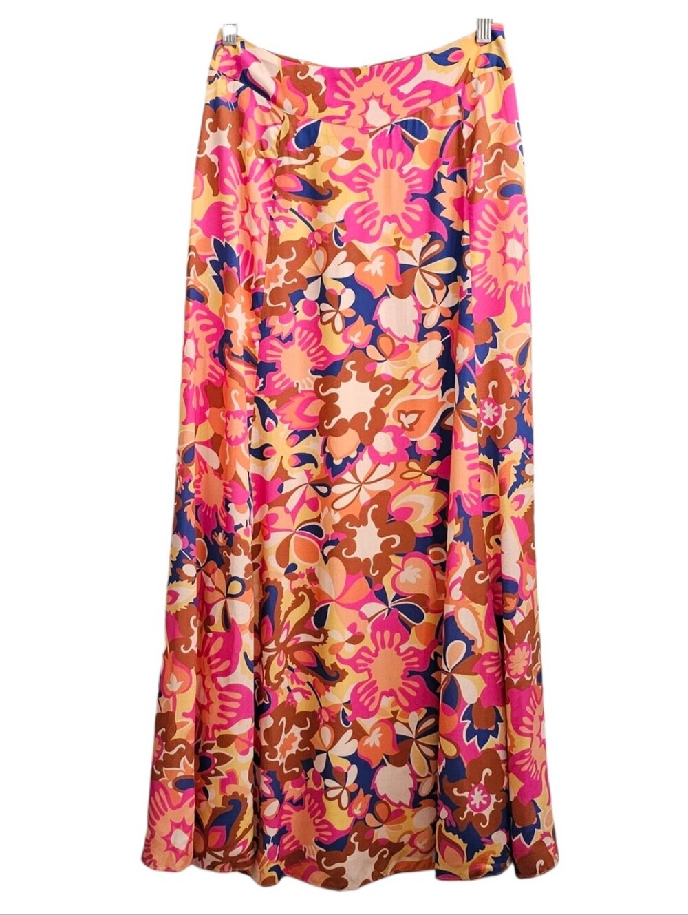 ba&sh Sanna Multi Colour Floral Flowy Lined Fluted A-Line Maxi Skirt size medium